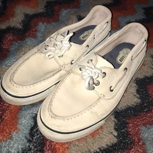 off white sperry top sider boat shoes